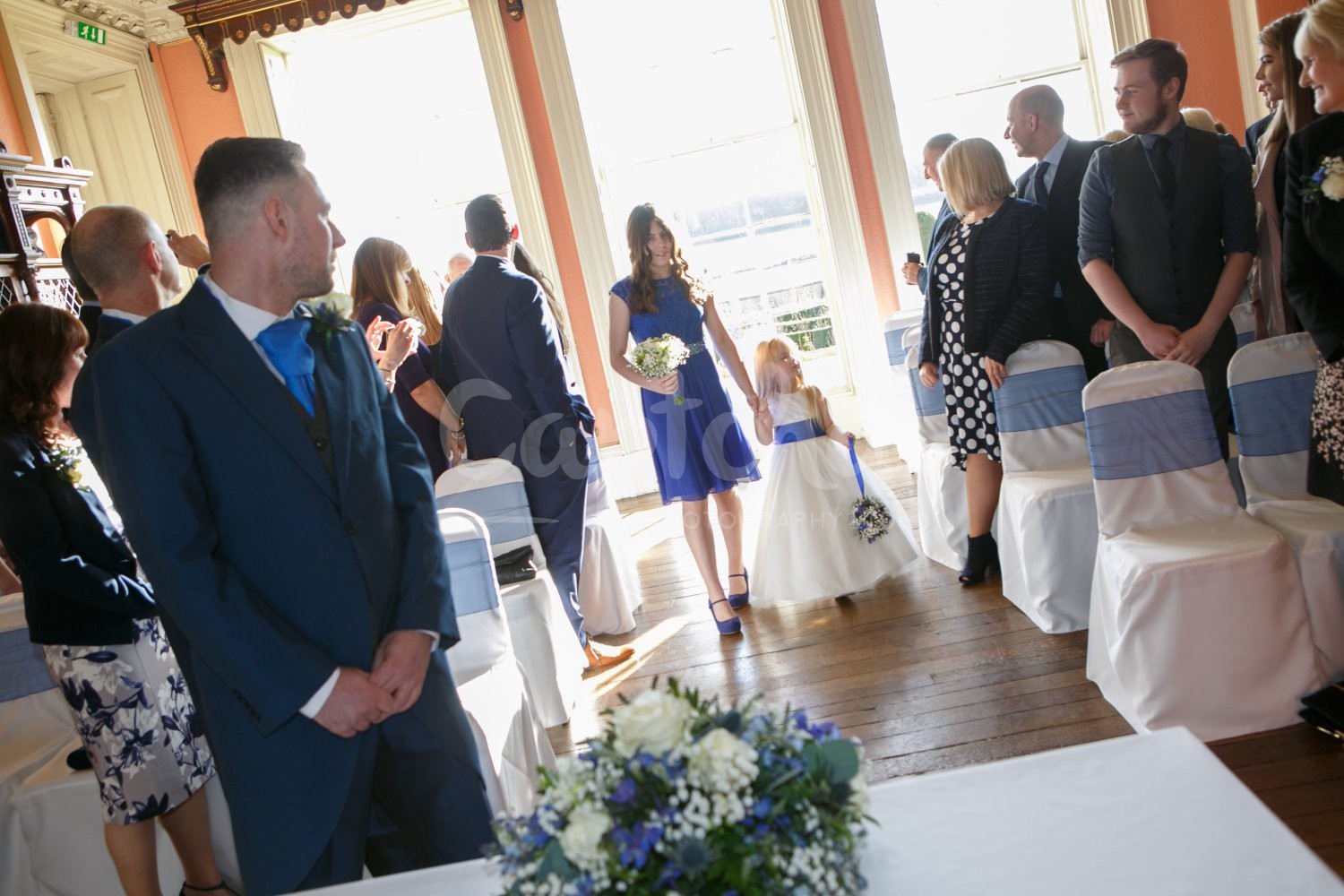 Its just as exciting as Christmas Flowergirl, flowers, bridegroom, prestwold hall, wedding, photograph